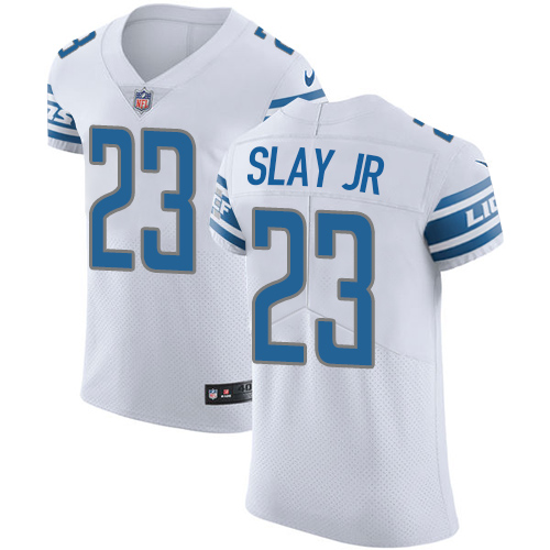 Nike Lions #23 Darius Slay JR White Men's Stitched NFL Vapor Untouchable Elite Jersey - Click Image to Close